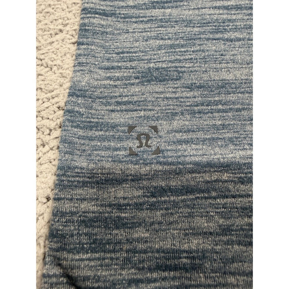 Lululemon Henley Shirt Mens Large Blue Long Sleeve Curved Hem Jersey Tee Casual - Picture 7 of 8